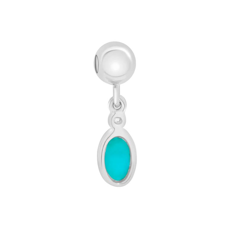 Turquoise Bezel Bead Charm in Sterling Silver – Image 3 of 3