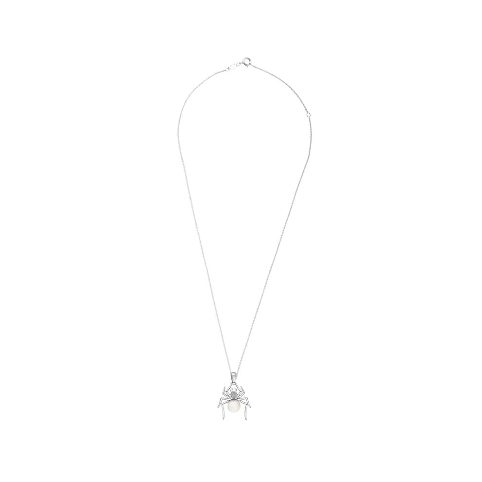 Freshwater Cultured Pearl &amp; Diamond Accent Spider Pendant in Sterling Silver – Image 3 of 4