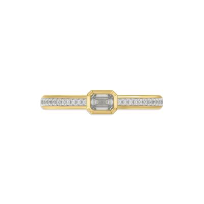 Diamond Emerald-Cut Promise Ring in 10K Yellow Gold (1/4 ct. tw.)