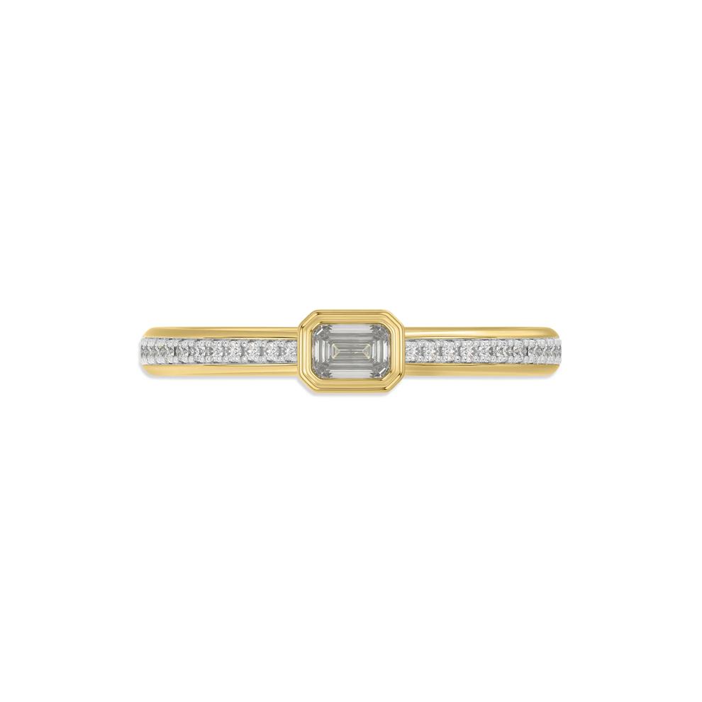 Diamond Emerald-Cut Promise Ring in 10K Yellow Gold (1/4 ct. tw.) – Image 1 of 4