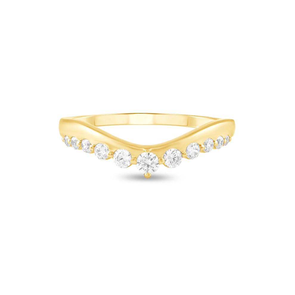 Diamond Contour Band in 10K Yellow Gold (1/3 ct. tw.) – Image 1 of 4