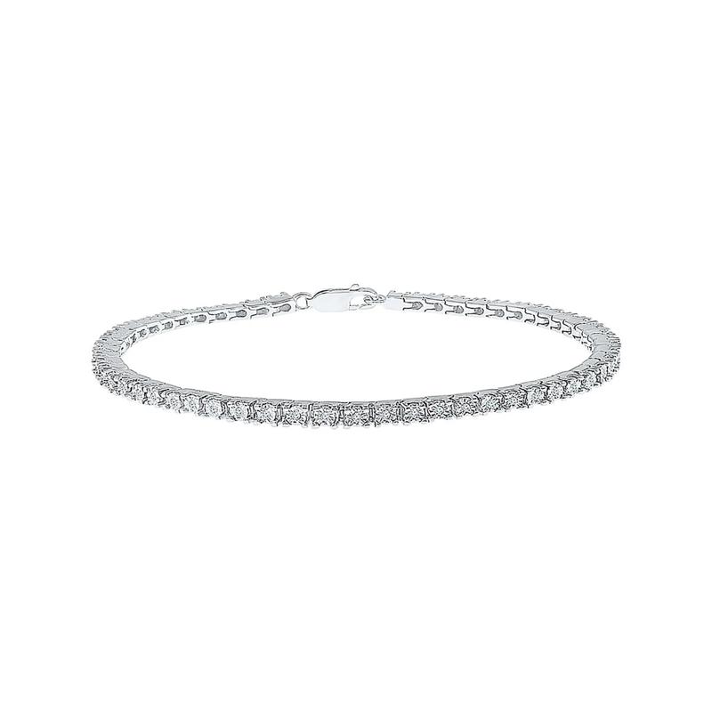 1/4 ct. tw. Diamond Bracelet in Sterling Silver – Image 1 of 2