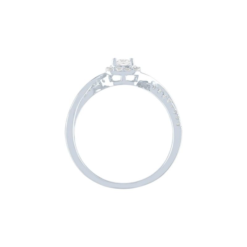 Emerald Cut Lab Created White Sapphire Promise Ring in Sterling Silver – Image 2 of 3
