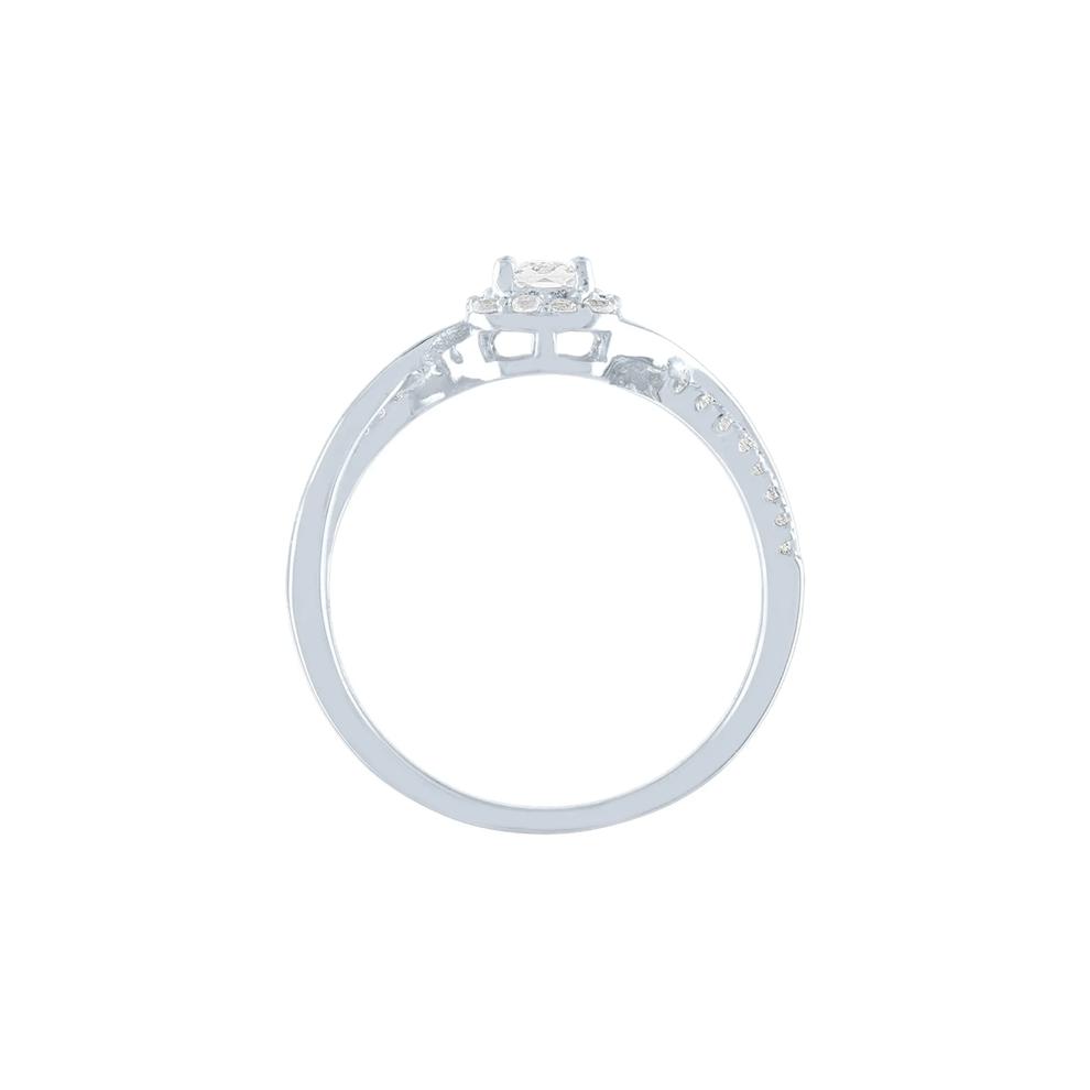 Emerald Cut Lab Created White Sapphire Promise Ring in Sterling Silver – Image 2 of 3