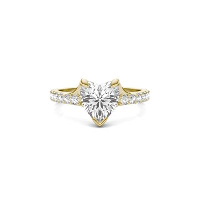 Lab-Created Moissanite Engagement Ring in 14K Yellow Gold (2 1/4 ct. dew)