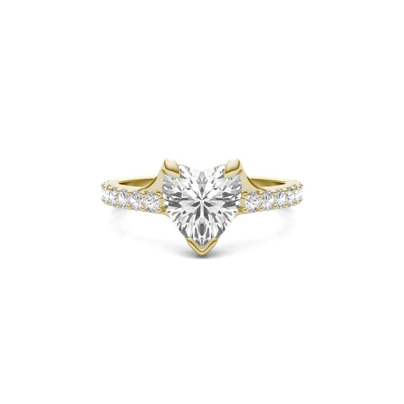 Lab-Created Moissanite Engagement Ring in 14K Yellow Gold &#40;2 1/4 ct. dew&#41; – Image 1 of 5