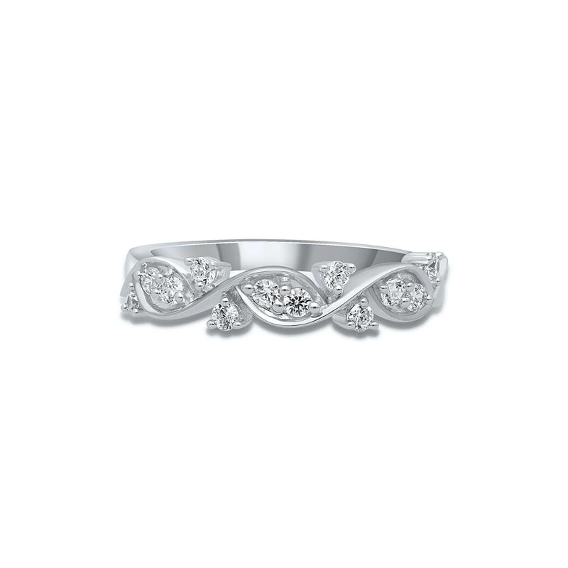 1/3 ct. tw. Diamond Twist Ring in 10K White Gold – Image 1 of 3