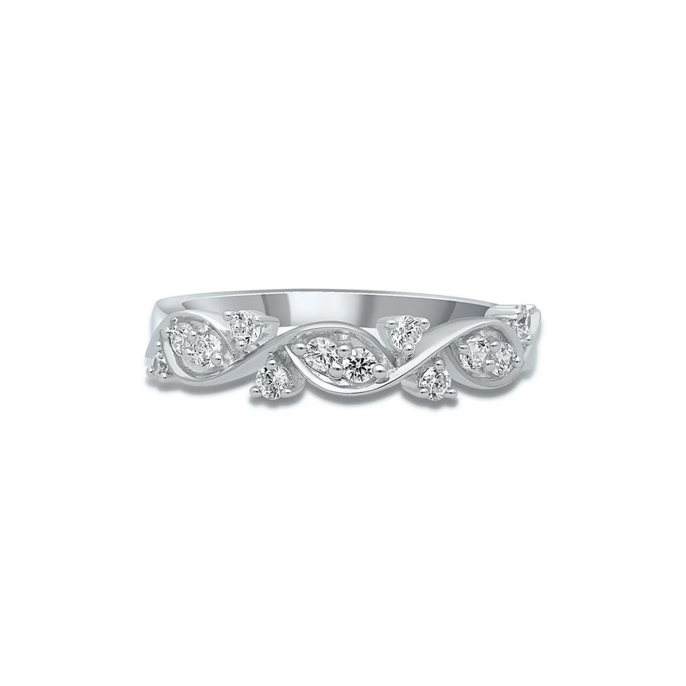 1/3 ct. tw. Diamond Twist Ring in 10K White Gold – Image 1 of 3