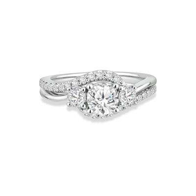 Diamond Round Engagement Ring in 14K White Gold (1 1/4 ct. tw.)