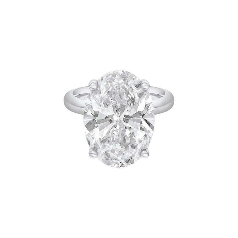 Lab Grown Diamond Oval Solitaire Ring in Platinum &#40;8 ct.&#41; – Image 1 of 4