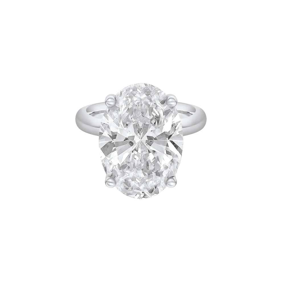 Lab Grown Diamond Oval Solitaire Ring in Platinum (8 ct.) – Image 1 of 4