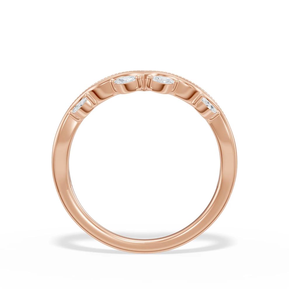 Lab Grown Diamond Marquise Contour Anniversary Band in 10K Rose Gold (1/4 ct. tw.) – Image 2 of 4