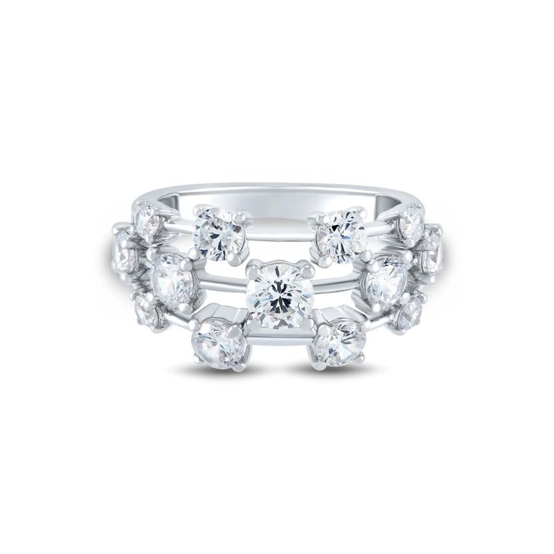 Lab Grown Diamond Multi-Row Ring in 10K White Gold &#40;2 ct. tw.&#41; – Image 1 of 3