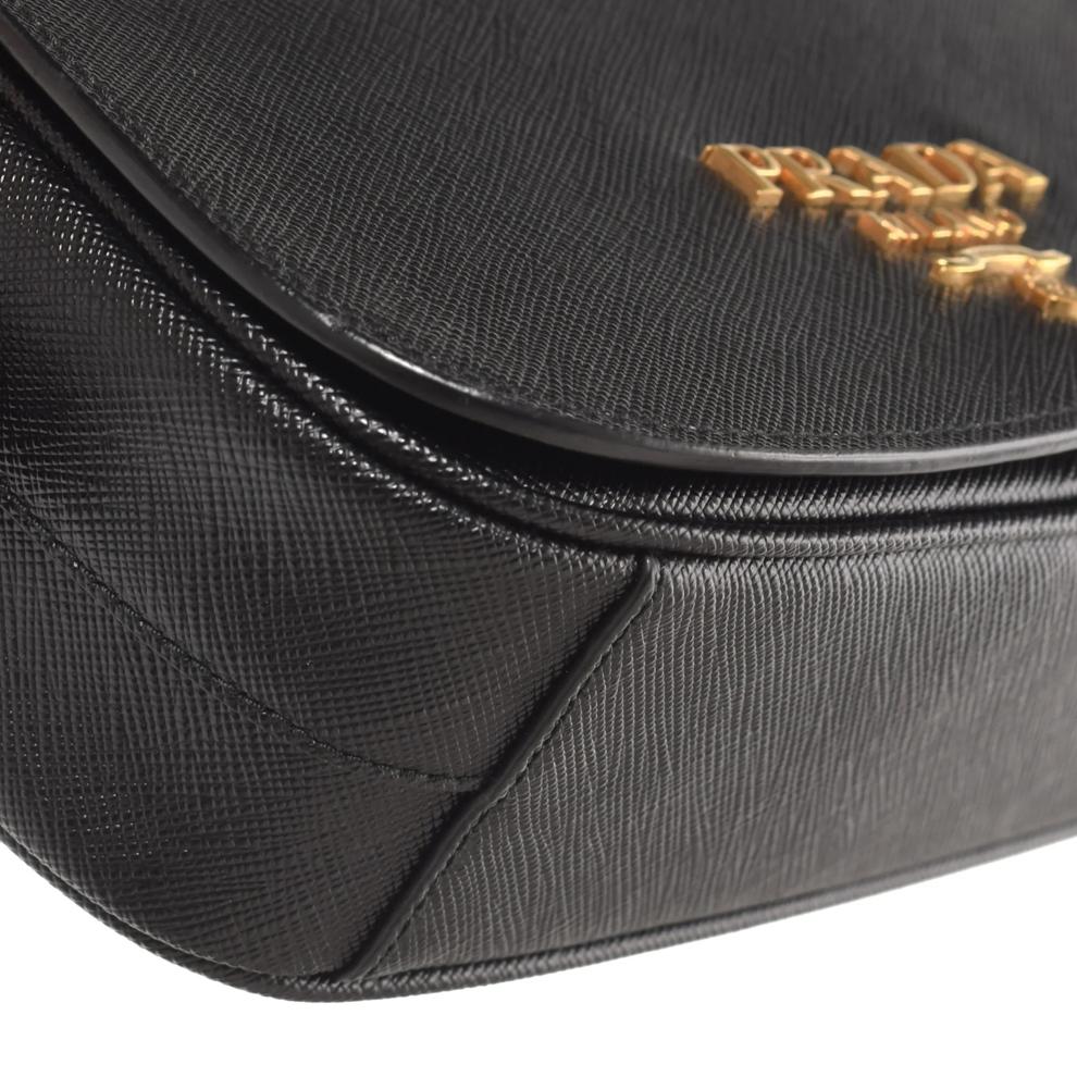 Pre-Owned Prada Saffiano Flap Web Strap Shoulder Bag Small  Crossbody – Image 5 of 7