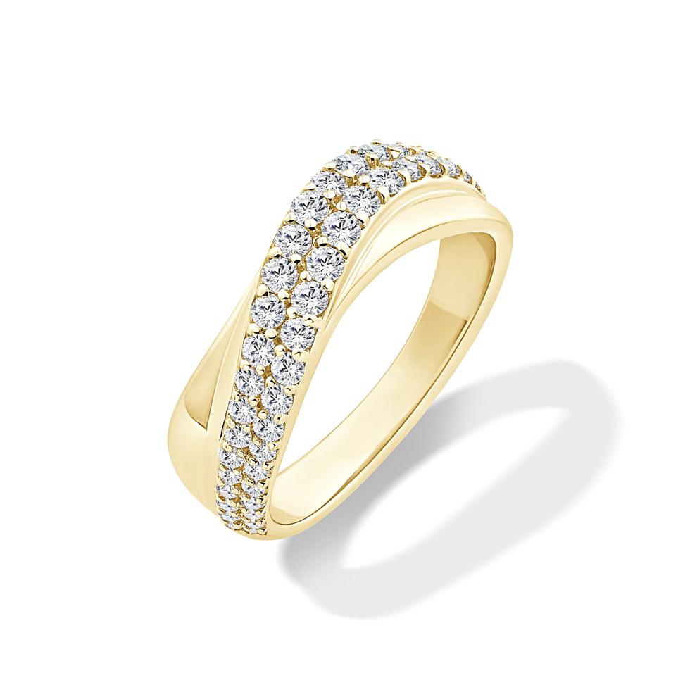 Lab Grown Diamond Bold Wave Multi-Row Anniversary Band in 10K Yellow Gold (5/8 ct. tw.) – Image 4 of 4