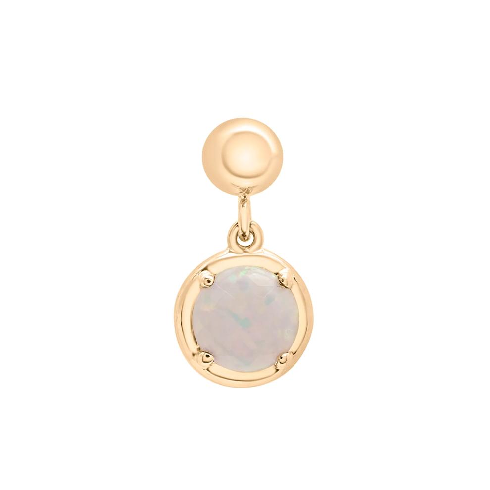 Lab-Created Opal Birthstone Bead Charm in Vermeil – Image 1 of 3