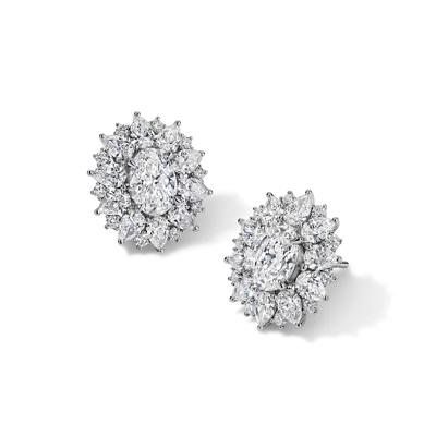 Lab Grown Diamond Double Halo Stud Earrings in 10K White Gold (2 3/4 ct. tw.)