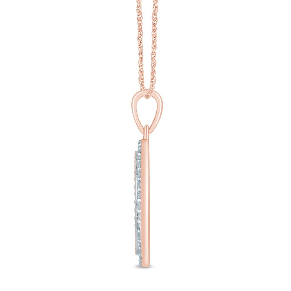Diamond Accent Medallion Pendant in 10K Rose Gold (1/7 ct. tw.) – Image 2 of 3