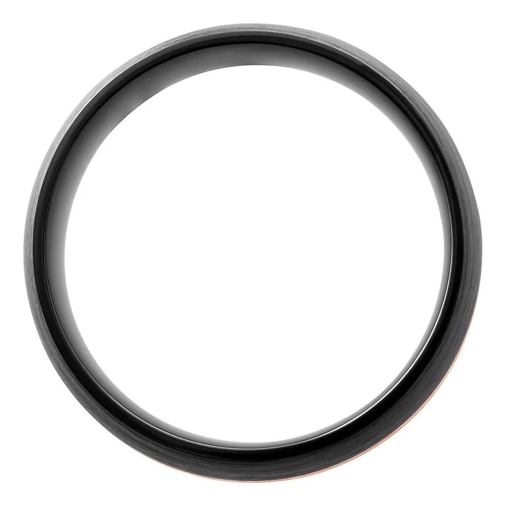 Men's Band in Black Zirconium &amp; 14K Rose Gold, 8MM – Image 2 of 3