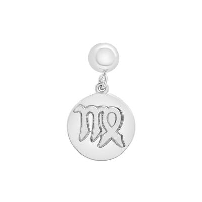 Virgo Zodiac Disc Bead Charm in Sterling Silver