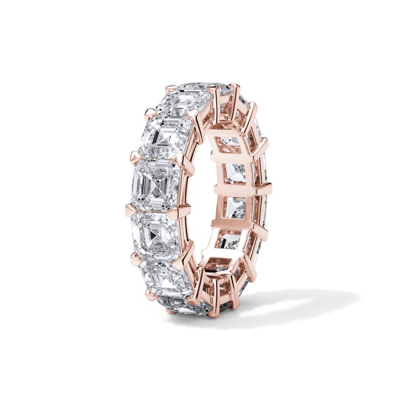 Lab Grown Diamond Asscher-Cut Eternity Band in 18K Rose Gold (10 1/2 ct. tw.) – Image 3 of 5