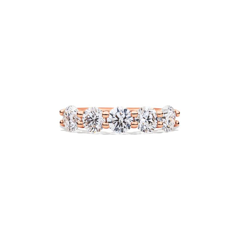Lab Grown Diamond Five-Stone Anniversary Band in 14K Rose Gold &#40;1 1/2 ct. tw.&#41; – Image 1 of 4