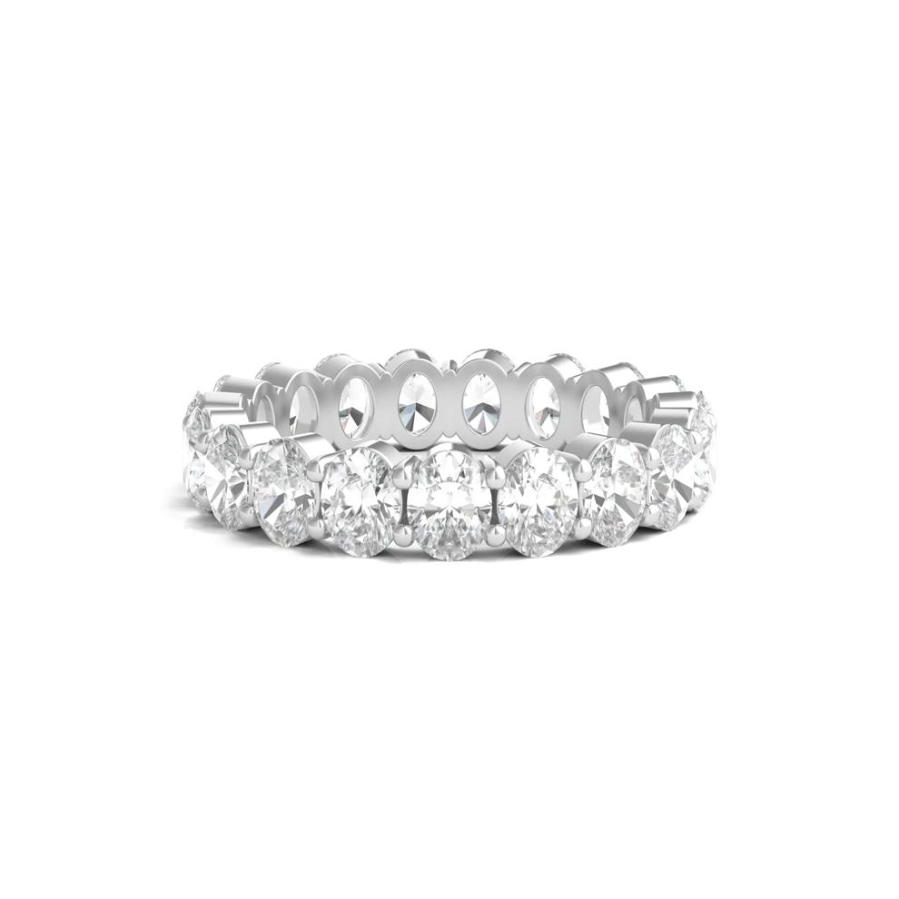 Lab Grown Oval Diamond Eternity Band in 14K White Gold (4 ct. tw.) – Image 1 of 3