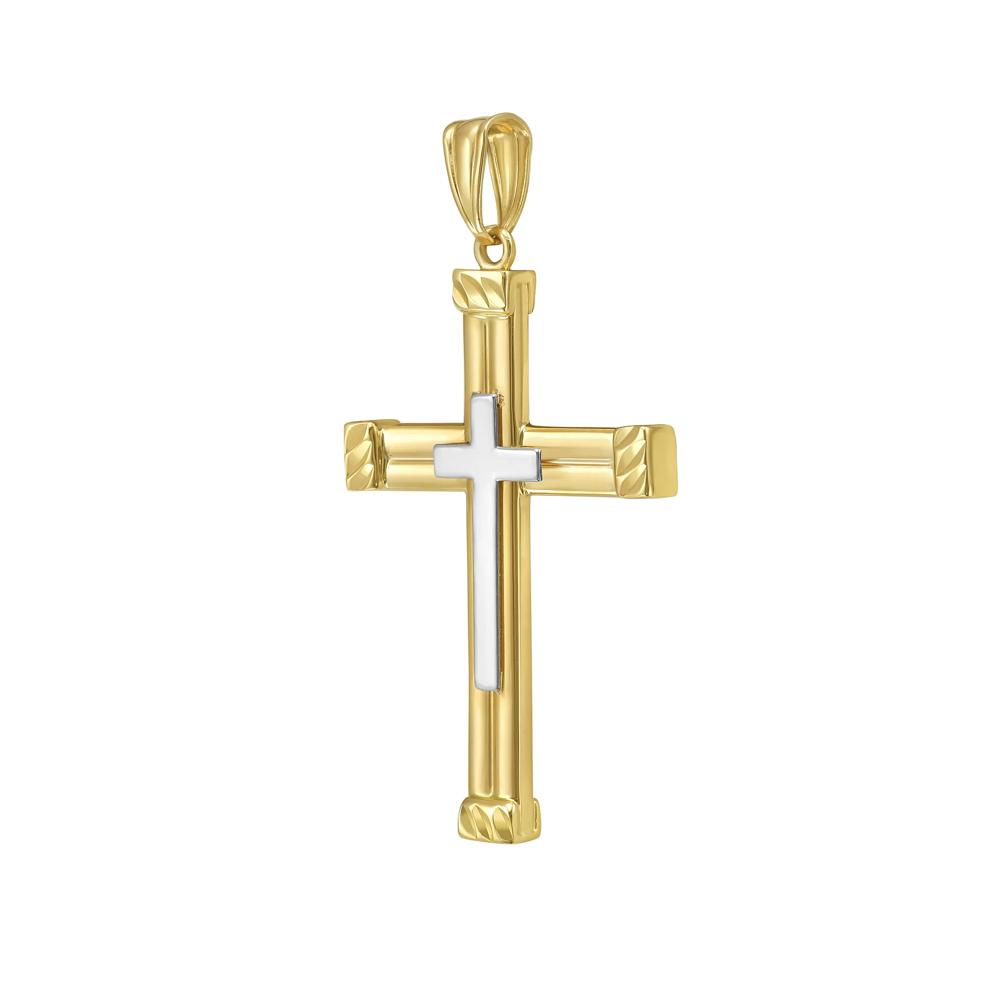 Cross Charm in 14K Yellow and White Gold – Image 2 of 2