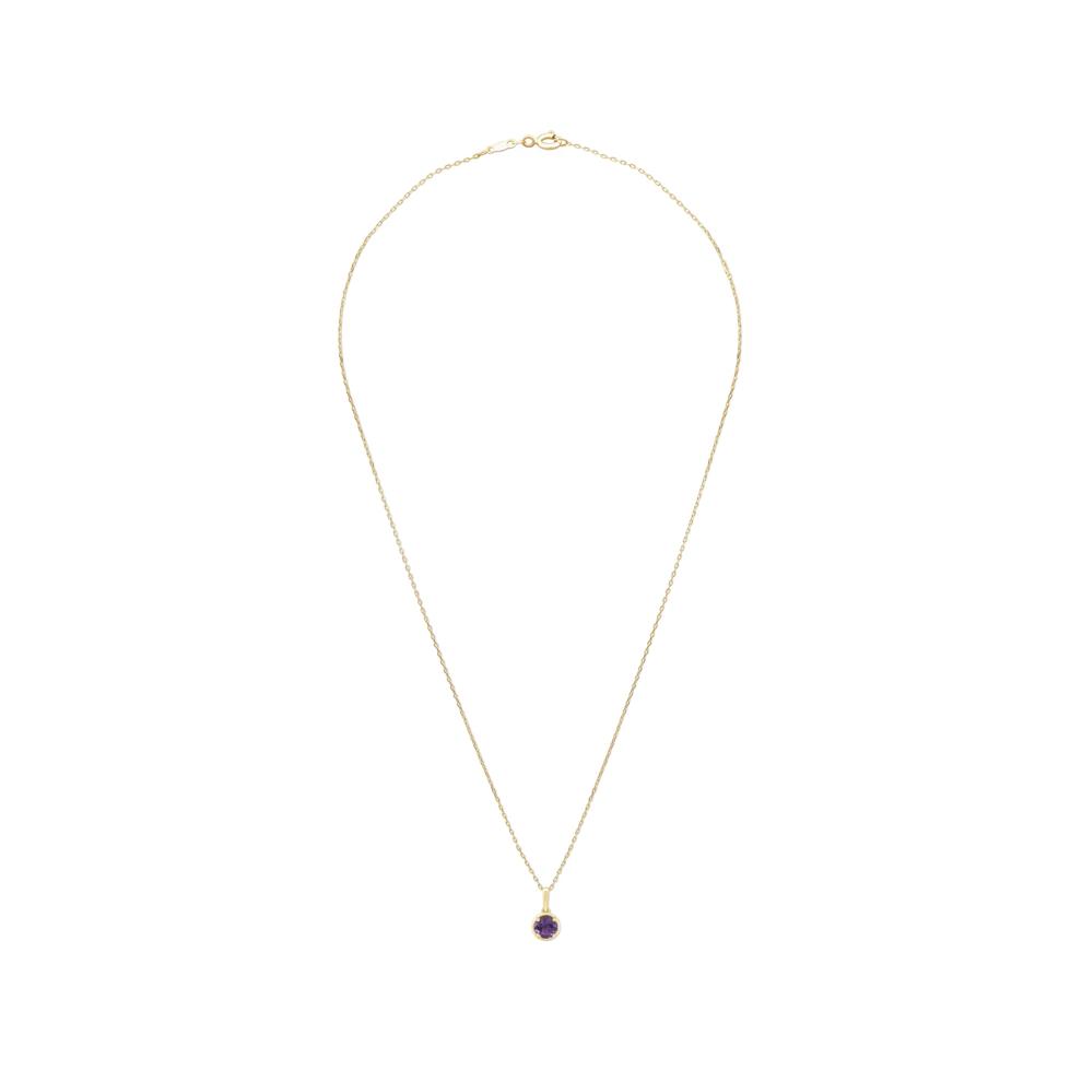 Amethyst Pendant Necklace in 10K Yellow Gold – Image 3 of 4
