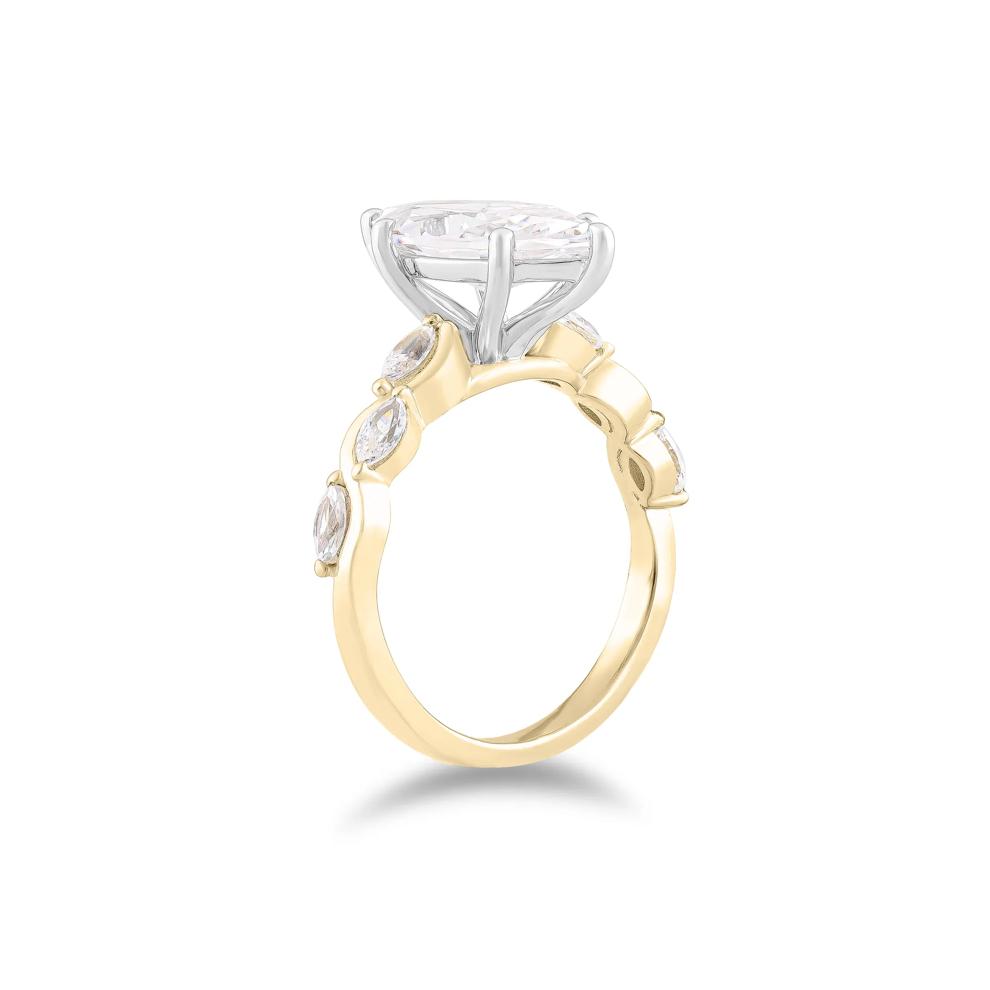 Lab Grown Diamond Marquise Engagement Ring in 14K Yellow &amp; White Gold (2 1/3 ct. tw.) – Image 3 of 4