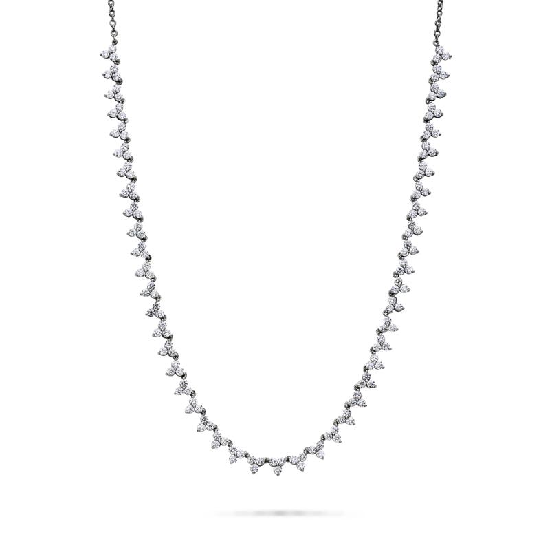 Lab Grown Diamond Cluster Necklace in 14K White Gold &#40;3 ct. tw.&#41; – Image 1 of 4