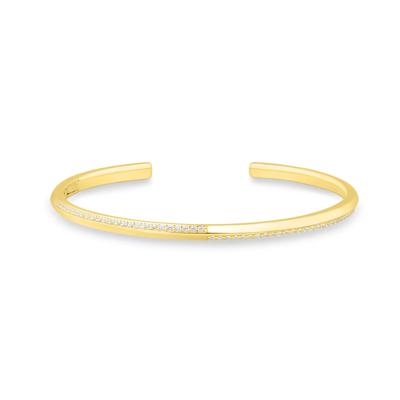 Lab Grown Diamond Cuff Bangle Bracelet in Vermeil (1/2 ct. tw.)