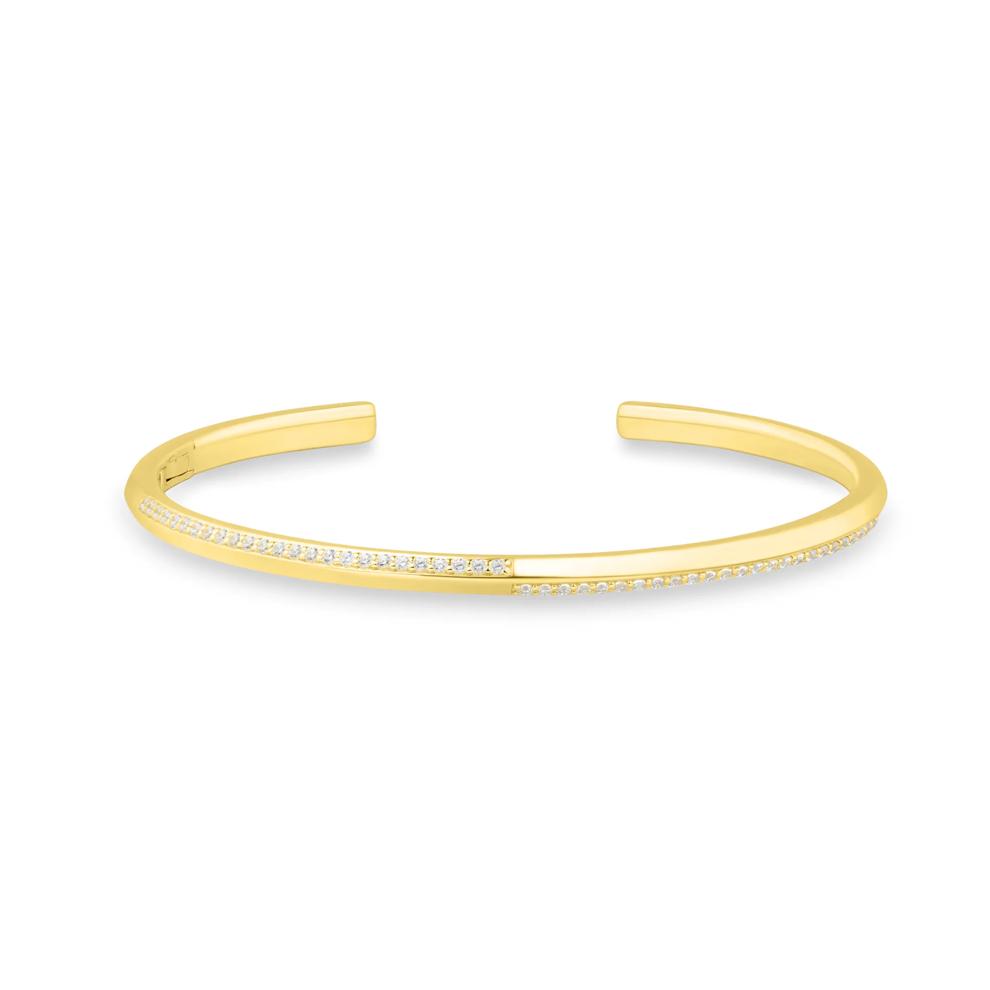 Lab Grown Diamond Cuff Bangle Bracelet in Vermeil (1/2 ct. tw.) – Image 1 of 6