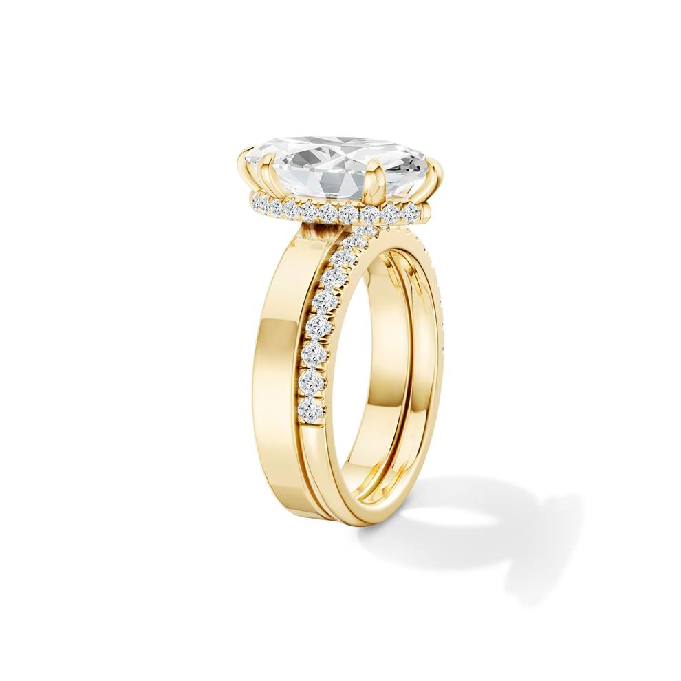 Lab Grown Diamond Marquise Center Engagement Set in 14K Yellow Gold (4 ct. tw.) – Image 3 of 6