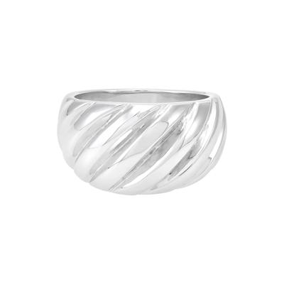 Wide Shrimp Texture Band in Sterling Silver