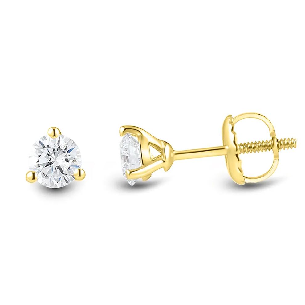 1/2 ct. tw. Lab Grown Diamond Martini Stud Earrings in 14K Yellow Gold – Image 1 of 3