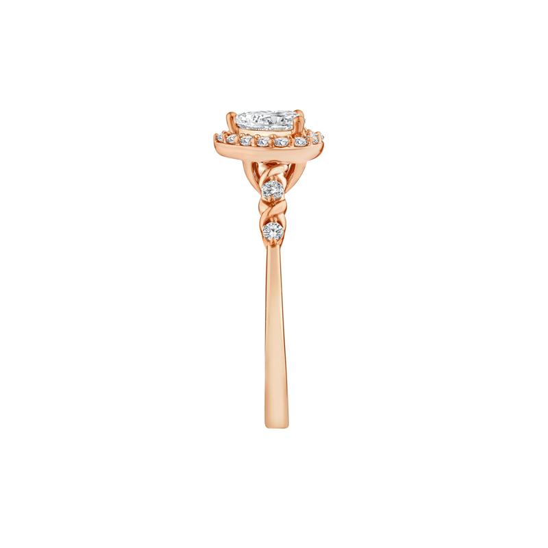 Lab Grown Diamond Pear-Shaped Halo Promise Ring in 10K Rose Gold &#40;1/2 ct. tw.&#41; – Image 3 of 3