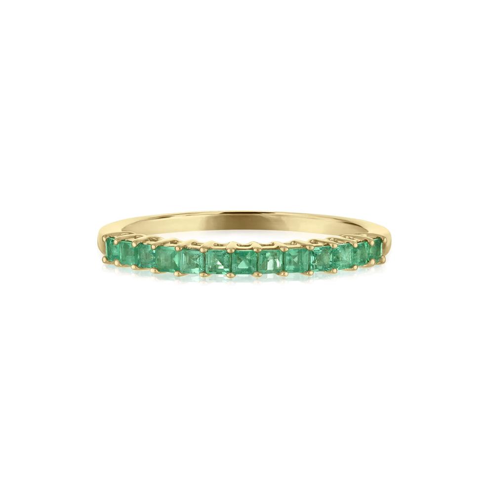 Princess-Cut Emerald Band in 10K Yellow Gold – Image 1 of 3