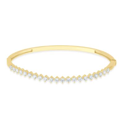 Lab Grown Diamond Prong-Set Bangle Bracelet in 10K Yellow Gold (2 ct. tw.)