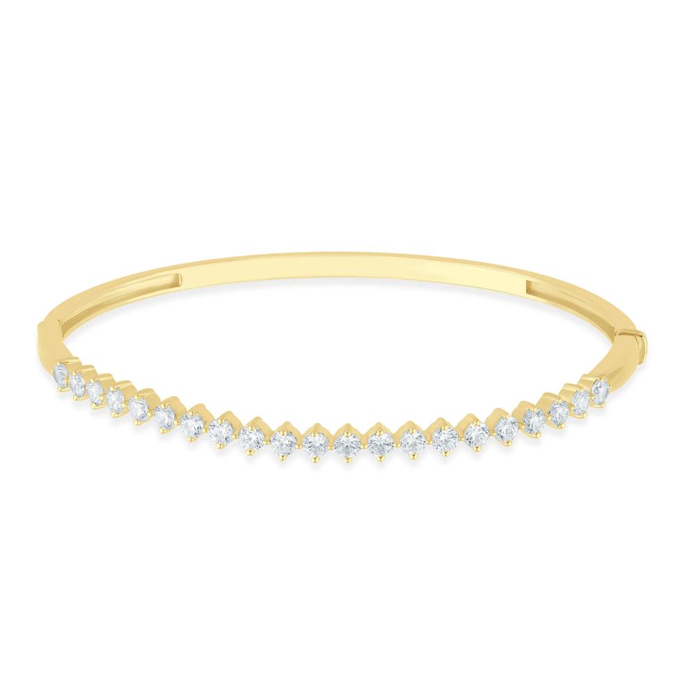 Lab Grown Diamond Prong-Set Bangle Bracelet in 10K Yellow Gold (2 ct. tw.) – Image 1 of 2
