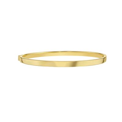 Square Tube Fancy Bangle Bracelet in 14K Yellow Gold, 7.25"