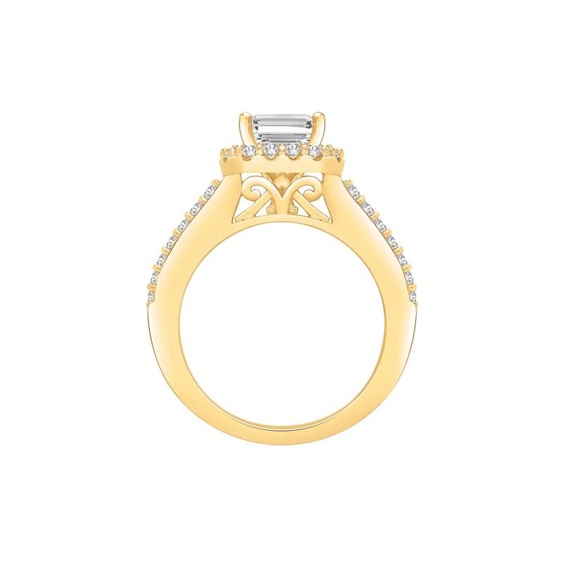 Lab Grown Diamond Halo Engagement Ring in 14K Yellow Gold &#40;3 1/2 ct. tw.&#41; – Image 2 of 4