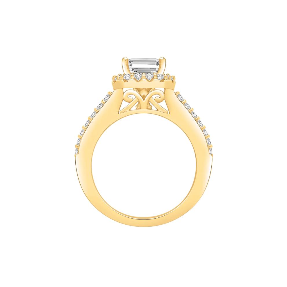 Lab Grown Diamond Halo Engagement Ring in 14K Yellow Gold (3 1/2 ct. tw.) – Image 2 of 4