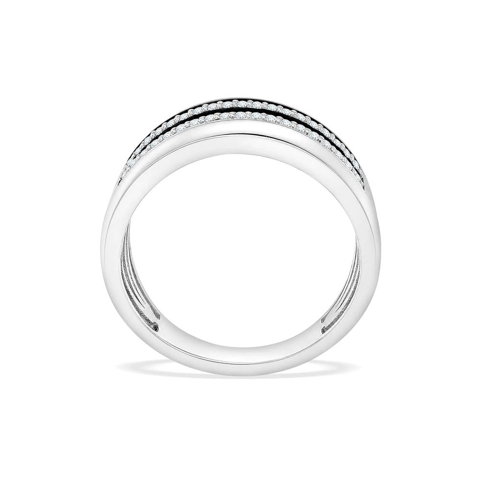 Men's Black Diamond &amp; White Diamond Ring in Black Rhodium &amp; Sterling Silver (1/2 ct. tw.) – Image 4 of 4