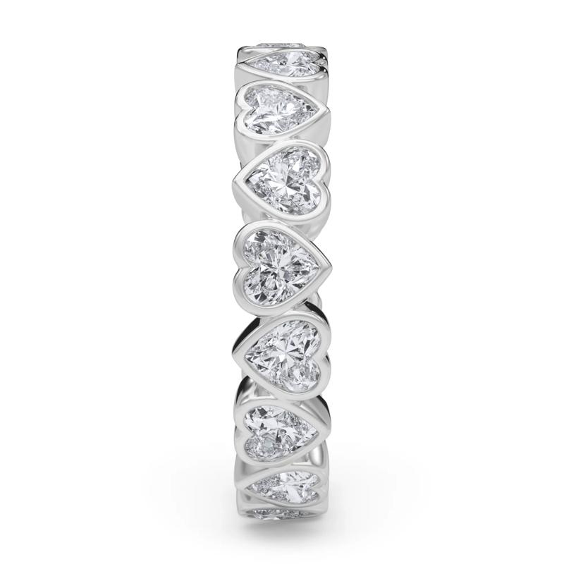Lab Grown Diamond Heart Bezel Eternity Band in Platinum &#40;2 ct. tw.&#41; – Image 3 of 5