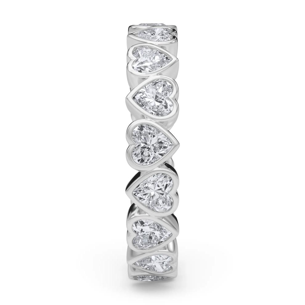 Lab Grown Diamond Heart Bezel Eternity Band in Platinum (2 ct. tw.) – Image 3 of 5
