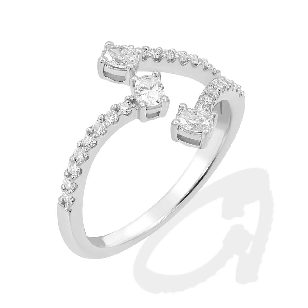 Diamond Oval Bypass Open Ring in Sterling Silver (1/2 ct. tw.) – Image 4 of 4