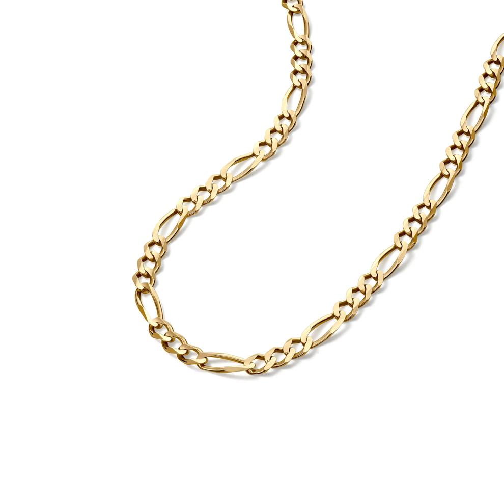 Men's Solid Figaro Chain in 14K Yellow Gold, 3MM, 22" – Image 4 of 5