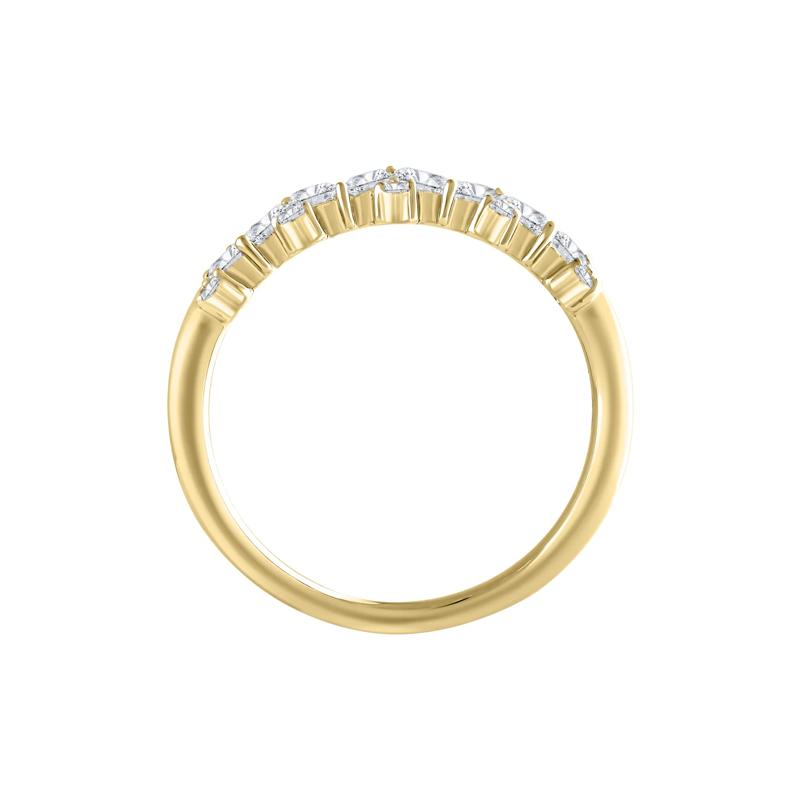 Lab Grown Diamond Marquise and Round Anniversary Band in 14K Yellow Gold &#40;1/2 ct. tw.&#41; – Image 2 of 3