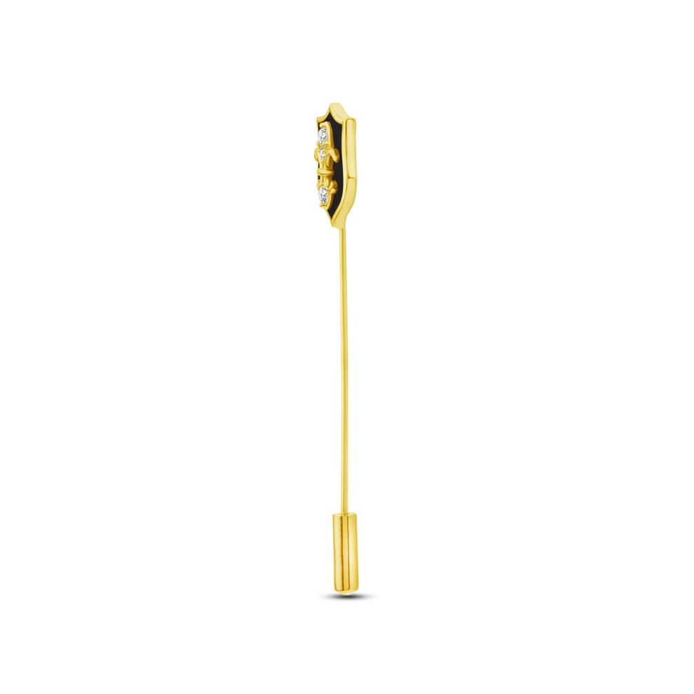 Men's Lab Grown Diamond Stick Pin-Style Brooch in Gold Vermeil (1/7 ct. tw.) – Image 2 of 2